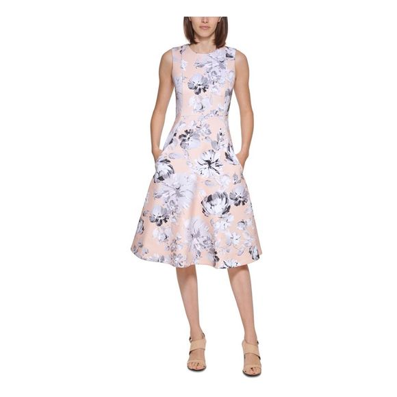 green emerald velvet dress Calvin Klein Womens Sleeveless Floral Fit and Flare, Cham Multi, 2 at  Amazon Women's Clothing store